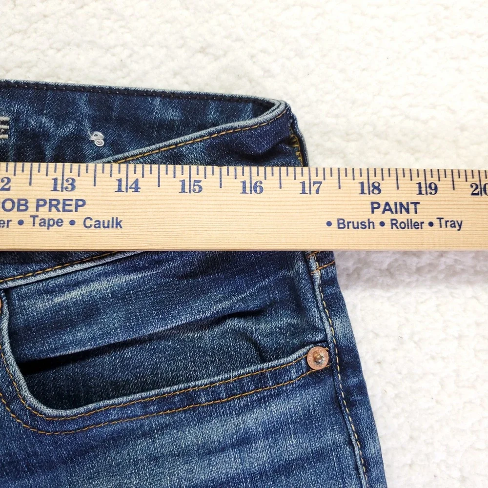 American Eagle Athletic Skinny Distressed Jeans Mens 33x32 Blue Medium Wash